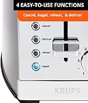 KRUPS 2 Slice Toaster with 6 browning levels and 4 easy-to-use functions, Stainless Steel, Silver
