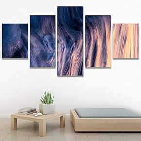 SIGNWIN 5 Panel Canvas Wall Art Abstract Colorful...