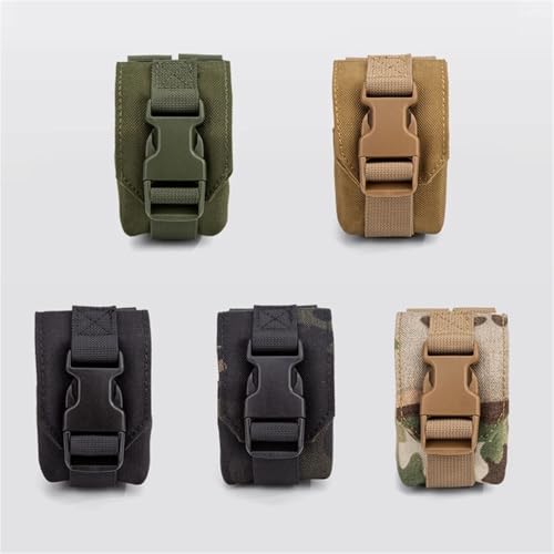 Tactical Grenade Pouch Molle Single Frag Grenade Pouch Nylon Everyday Carry Tool Bag Airsoft Paintball Combat Gear(BCP)