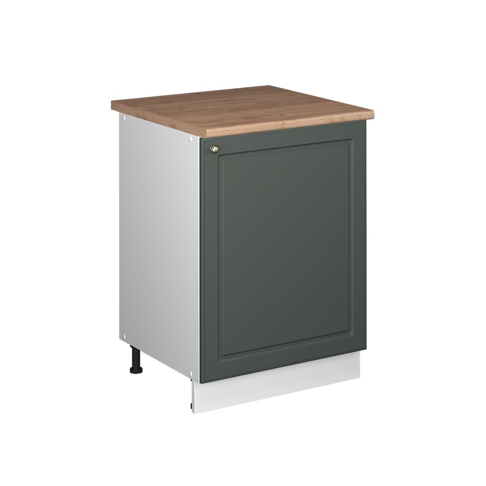 Vicco Sink base cabinet Fame-Line, Green-Gold Country House/White, 60 cm