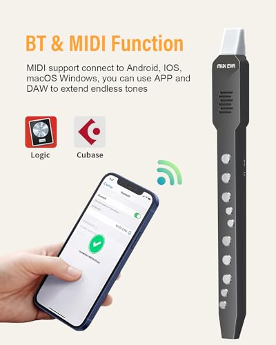 konix electronic wind instrument dc02 pro digital wind instrument with 10 musical tones midi bluetooth built-in battery ewi instrument for beginners black