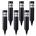 SUNWIND Solar Garden Lights Outdoor LED Bollard Solar Powered Path Lighting for Patio Pathway Backyard Lawn Landscaping (Black-6 Pack)