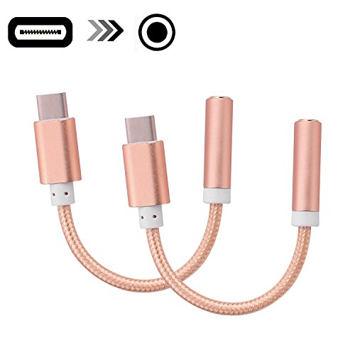 Joseche Lot de 2 câbles adaptateurs USB 3.1 type C vers connecteur femelle audio stéréo 3,5 mm Pour Moto Z Droid, XPS13, CDLA, casques, écouteurs, appareils USB-C