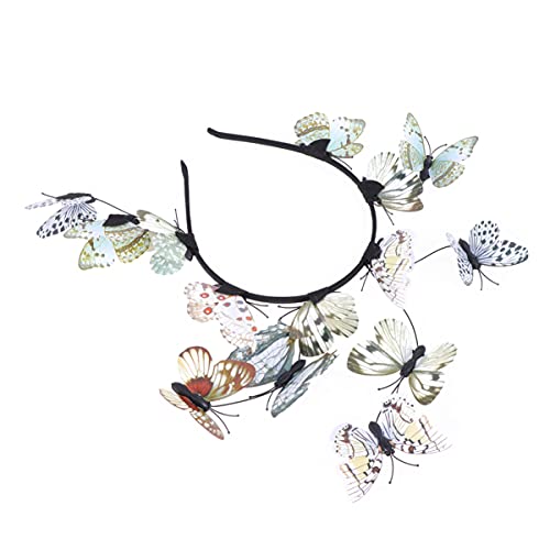 Lurrose Butterfly Headband Lightweight Party Hair Accessory Adjustable Stereoscopic Headpiece for Festival Special Occasions Women Girls