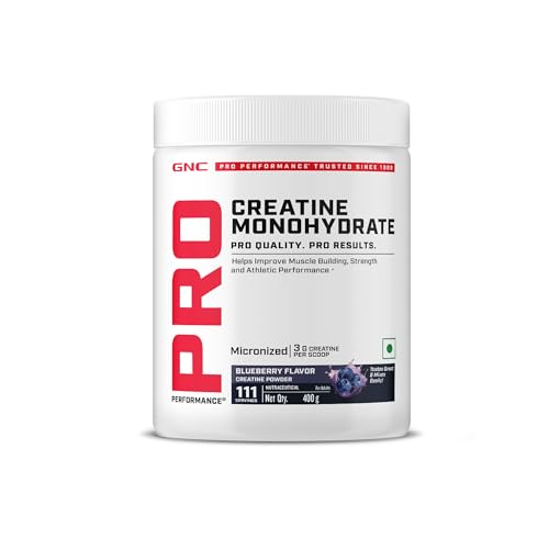 Image of GNC Pro Performance Creatine Monohydrate - 3000mg Creatine Per Scoop|Micronized for Faster Absorption|Boosts Energy, Muscle Volume & Performance|Gluten-Free|Blueberry|400gm, powder, 1 count