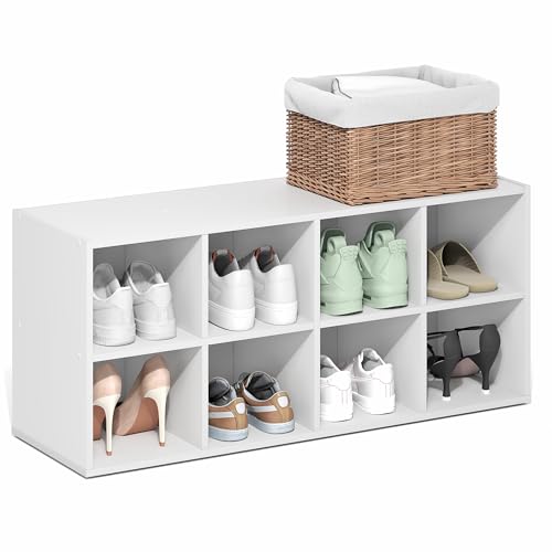 Meuble range-chaussures blanc à 8 cases empilable pour entrée - 4