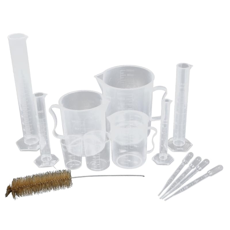 Ensemble de 11 éprouvettes graduées, béchers et pipettes for laboratoire scientifique - Idéal for les expériences pédagogiques