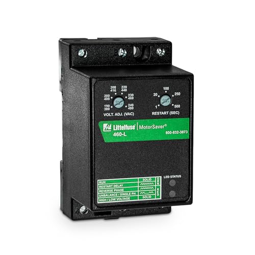 SymCom MotorSaver 3-Phase Voltage Monitor, Model 460-L, 190-480V, Fixed Unbalance and Trip Delay, DIN Rail Mount