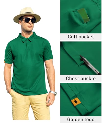 Image of ZITY Mens Polo Shirt Short Sleeve Sports Tactical T-Shirt Athletic Golf Polos Daily Casual Stylish Collared Shirts for Men