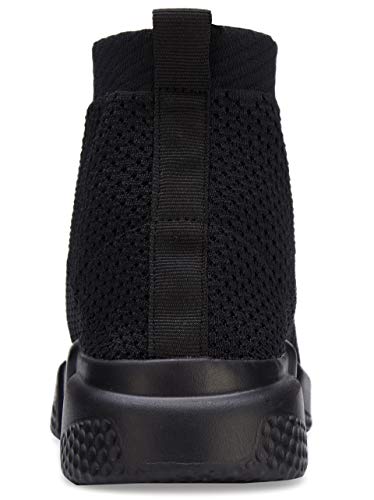 Santiro Walking Shoes For Men Lightweight High Top Sneakers Breathable Knit Socks Athletic Running Shoes Fashion Gym Sports Shoes All Black 10 Us #TOP4