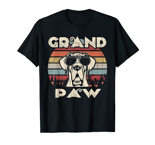 Grand Paw Great Dane dog lovers vintage retro T-Shirt, Black