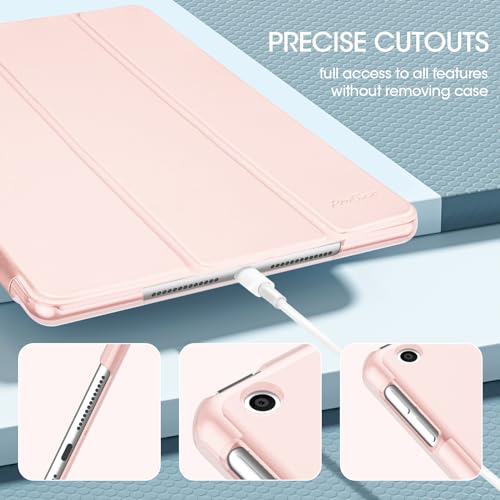 Image of ProCase for iPad 9th / 8th / 7th Generation Case 10.2 Inch (2021 /2020 /2019 Release), 10.2 iPad Case 9th / 8th / 7th Gen Cover, Slim Smart Cover with Translucent Hard Shell Back -Lightpink
