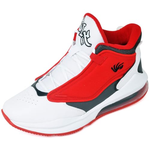 Tênis Masculino Basquete Macio Ankaa Branco E Vermelho Adultos (Branco e Vermelho, BR, Adulto, Numér