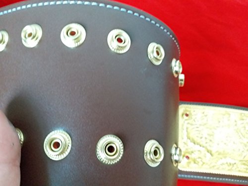 Adult Championship wrestling belt Showing On Wrestling Brown strap full gold big gold4