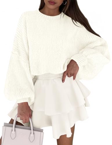 PRETTYGARDEN Sweaters for Women 2026 Fall Chunky Knit Long Sleeve Crew Neck Oversized Pullover Tops...