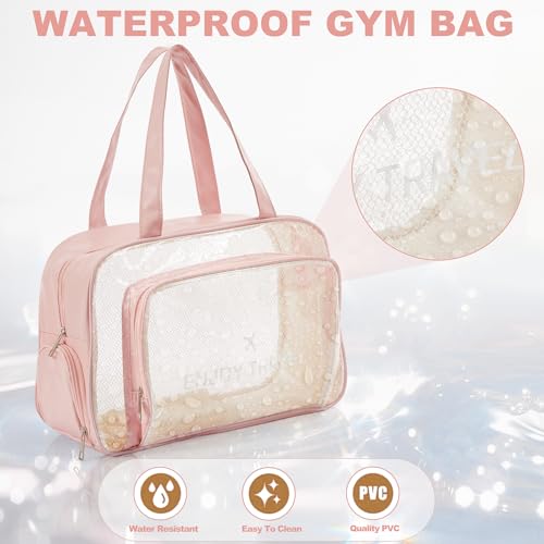 Waterproof Beach Tote Bag, Clear Bag for Women with Shoe Compartment, Transparent Gym Tote Bag for Sports Travel Pool3