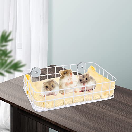 Vaipi 2 Pcs Rat Cage Hanging Platforms Pet Hamster Guinea Pig Play Bed Metal Ferret Cage Chew-Proof Sugar Glider Perches Stand Ledges Climbing Shelves For Chinchilla Squirrel Gerbil Bird Perches Cage #TOP7