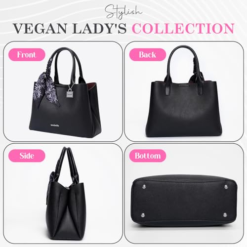Bolso pequeño tote para mujer negro con correa ajustable miniatura 6