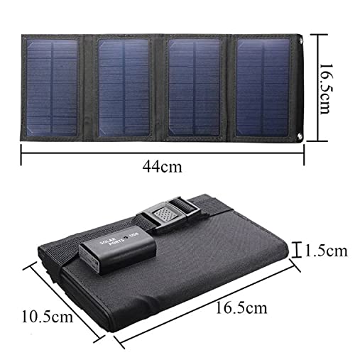 Panel solar plegable de 20W y cargador de batería portátil USB para teléfono 8