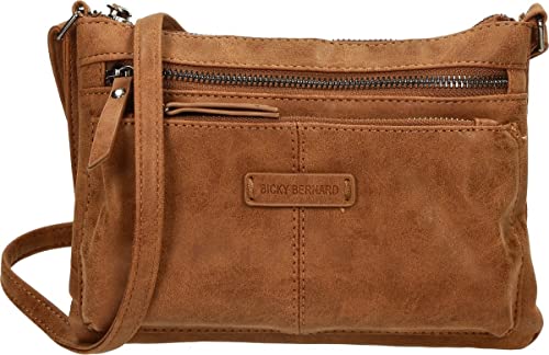 Sac à bandoulière cognac Bicky Bernard aux finitions soignées