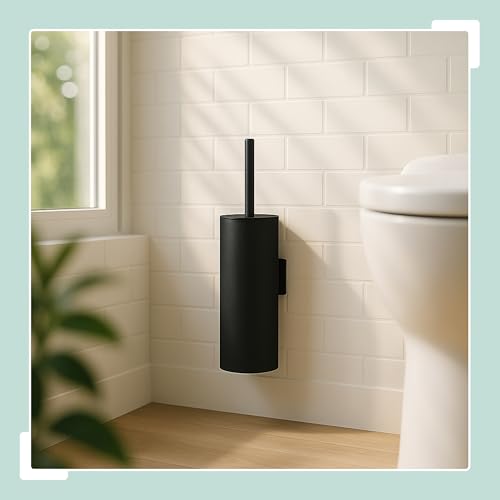 Porte-brosse WC suspendu Relaxdays noir pour simplifier le ménage