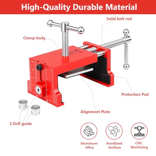 Image of 2Pack Cabinet Clamps for Installing Cabinets, Face Frame Clamps & Claw for Cabinet, Essential Cabinet Tools with 3 Sizes Hole Drilling Guide for Precise Alignment & Installation
