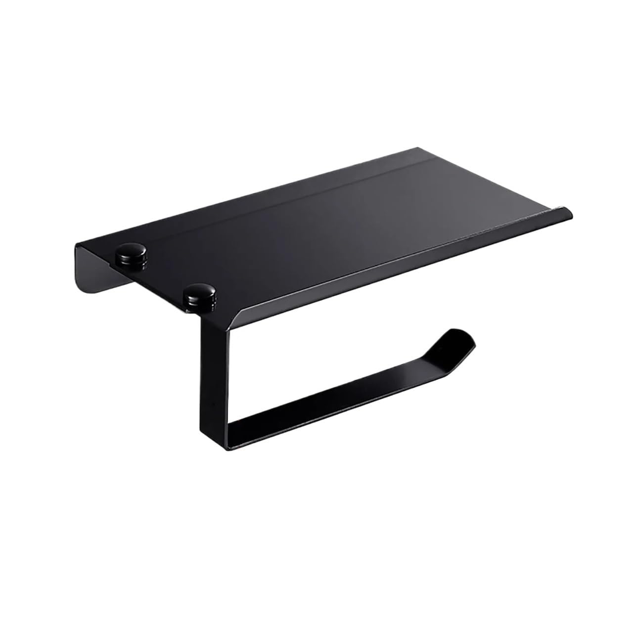 Toilet Roll Holder 1pc Toilet Roll Holder With Shelf No Punching Paper Tissue Hanger Bathroom Accessories(Black)