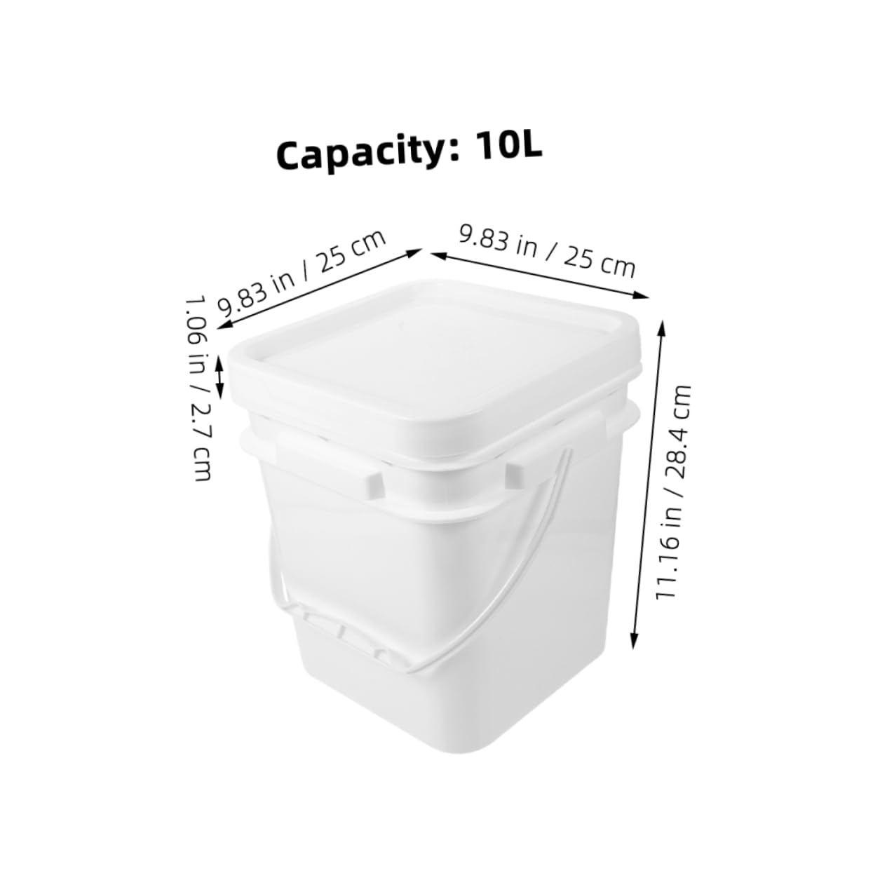 2piezas Cubo De Multifuncional Tapa Bucket De Almacenamiento para y Contenedor Práctico para