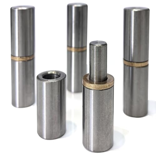 Weld On Barrel Hinge 4-Pack 2 x 5/8 Detachable Gate Door Hinges 300lb Load Capacity 11/32 Pin with Brass Washer for Heavy-Duty Steel Fence Gate Workshop