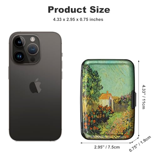 Image of ELFISH Mini RFID Aluminum Wallet Credit Cards Holder Business Card Case Metal ID Case for Men Women(Scenery)