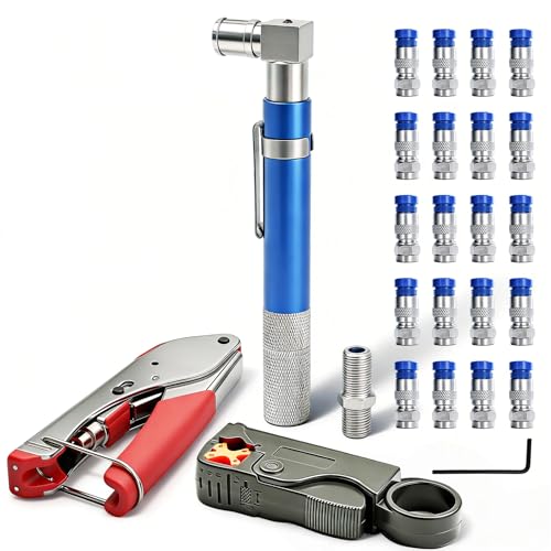 Image of Coaxial Pocket Toner Pocket Continuity Tester,with Coaxial Cable Crimper Kit,and Toner with Light&Buzzer Voltage Toner and Barrel Connector Bundle for Testing Coax Cable, RG6, RG59, CATV Wire Tracer