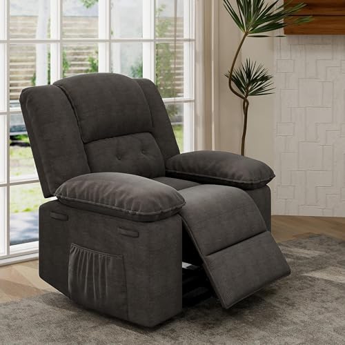 Sillón reclinable eléctrico tela suave blanco miniatura 1