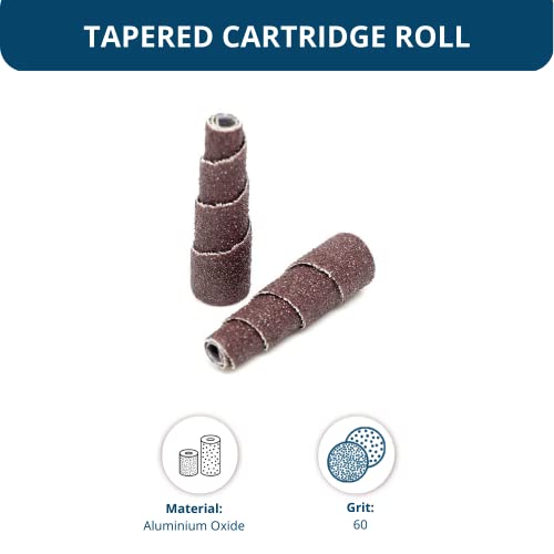 Benchmark Abrasives CR Aluminum Oxide Tapered Sanding Cartridge Rolls For Blending Deburring Polishing Sanding Metals, Rotary Sander - Drill & Die Grinder Abrasives (10 Pack)(1/2 Inch X 1-1/2" thumb #4