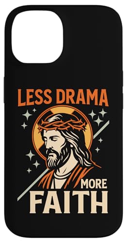 Less Drama More Faith Sassy Chill �N���X�`���� �C�G�X ���g���A�[�g �X�}�z�P�[�X iPhone 14 �p