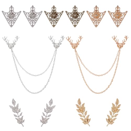 Collier broche double feuille dorée pour fixer et décorer vos cols