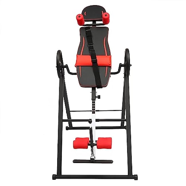 Inversion Table,330.7 Lbs Load Capacity Inversion Table,Back Pain Relief Kit with 4 Anti-Slip Foot Sleeve,Excercise & Fitness Relaxation Equipment with 51.57-61In Adjustment Height,Unisex-Adult