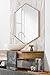 Kate and Laurel Rhodes Modern Hexagon Wall Mirror, 22 x 31, Natural Teak, Chic Geometric Mirror for Wall