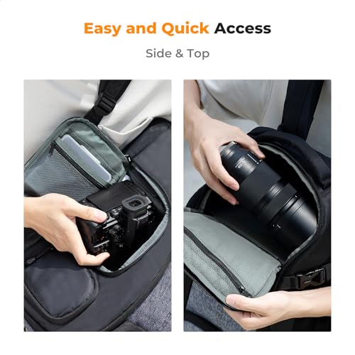 Image of K&F CONCEPT Camera Backpack,25L Large Capacity Camera Bag for Photographers with Raincover and 15.6 Inch Laptop Compartment Compatible for Canon /Nikon /Sony /DJI Mavic Drone
