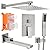 10 inch Brushed Nickel Shower Faucet Set, Stainless Steel Rain Shower System with Tub Spout, All Metal Wall Mounted Shower Faucet for Bathroom (With Shower Valve)