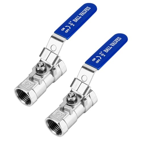 2 Pack 304 Stainless Steel Ball Valves, 1/2