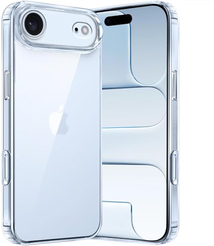 Image of Fashionury 3D Raised Transparent Crystal Clear Back Cover for iPhone 17 Air | Shockproof Design | Anti-Slip Grip | Camera Protection | 360 Degree Protection Mobile Case
