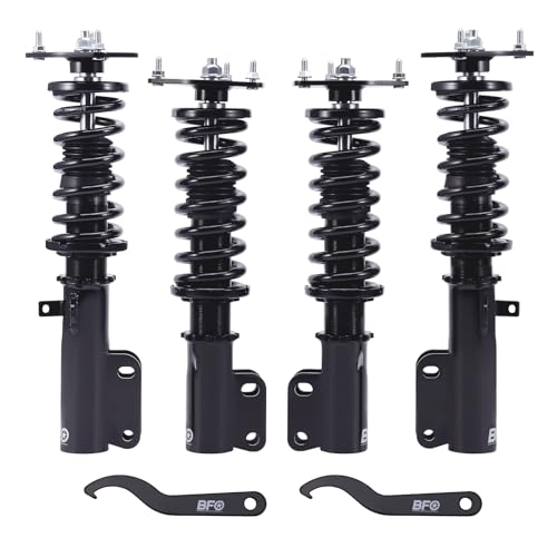 BFO Coilovers for Toyota Corolla 1987-1999 E90 E100 E110 AE92 AE101 AE111, Ride Height Adjustable Coilovers Suspension kit, Preset Damping Shock Absorber Struts, Lowering Kit Black