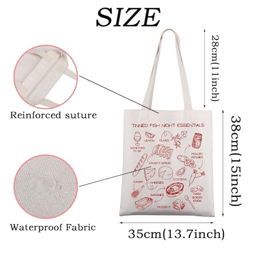 WSNANG Tinned Fish Sardines Tote Bag Tomato Girl Italy Shoulder Bag Date Night Gift Sardine Lover Gift for Foodie3