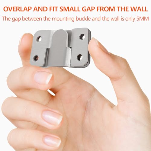 Image of 4 Hole Flush Wall Picture Hanger Hook with Screws, 18 Pieces Interlocking Stainless Steel Hanging Buckle Mirror Panel Connecting Concealed Hanger Art Gallery Clock Shelves Mirrors Hanging Hardware