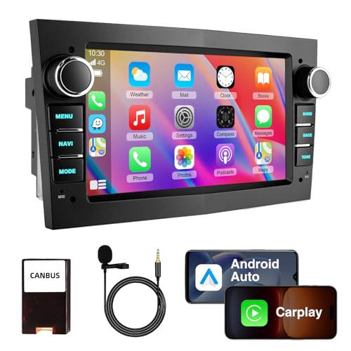 Autoradio 7 Pouces Android 15 pour Opel Corsa D/Astra H/Zafira B/Meriva A/Combo/Signum – 4Go RAM + 64Go ROM, CarPlay & Android Auto sans Fil, GPS, WiFi,...