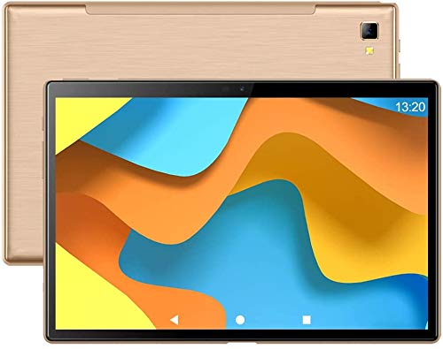 Tablet 10 Pulgadas, 5G Wi-Fi, 4G LTE Dual SIM, Android 10.0 YESTEL T5 Tablet PC, Procesador Octa-Core 1.6 GHz, HD Display, Face ID, 3 GB de RAM, 64 GB Ampliables hasta 128 GB, Color Dorado