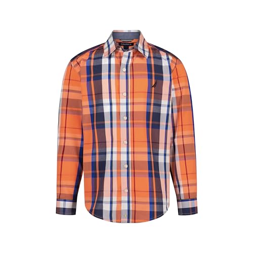 Image of Nautica Boys Long Sleeve Woven Button-Down Shirt, Comfortable, Classic Fit