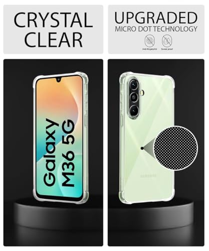 Image of WOW IMAGINE Clear Back Cover Case for Samsung Galaxy M36 5G | Samsung Galaxy F36 5G Shockproof Soft TPU Case | Cushioned Edges for Ultimate Protection Back Cover Case - Transparent