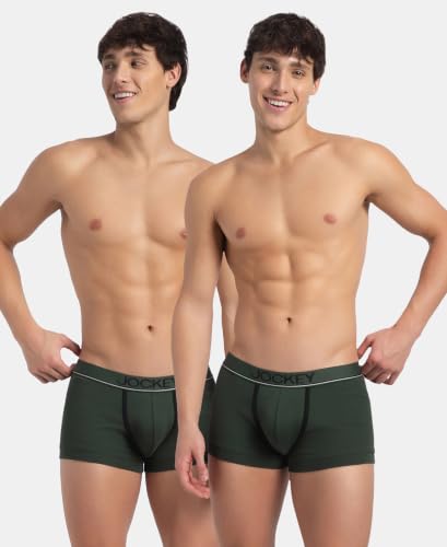 Image of Jockey 8015 Men Super Combed Cotton Solid Trunk (Pack of 2)