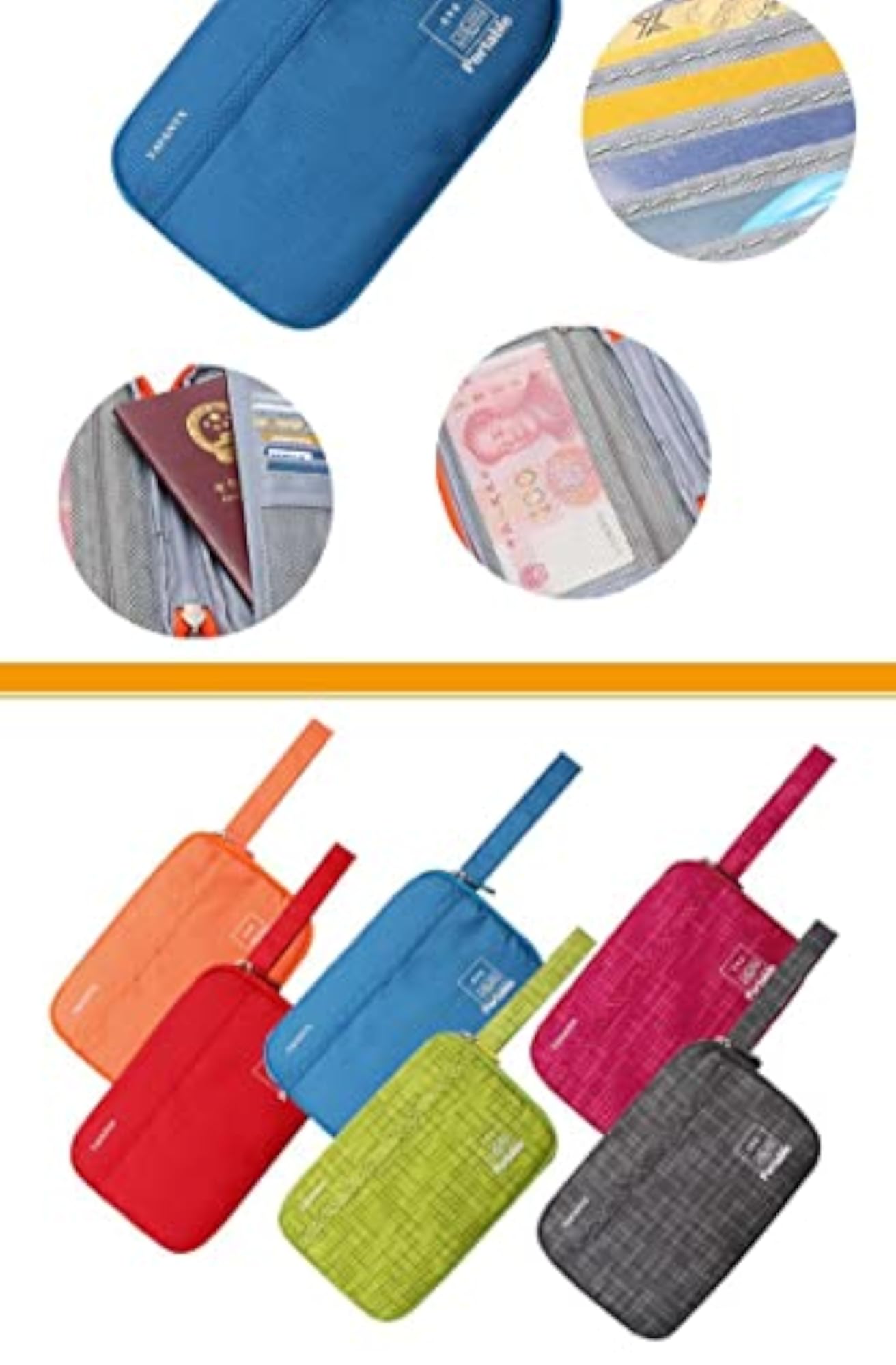 Nylon Travel Passport and Card Holder Organizer, Daily Use